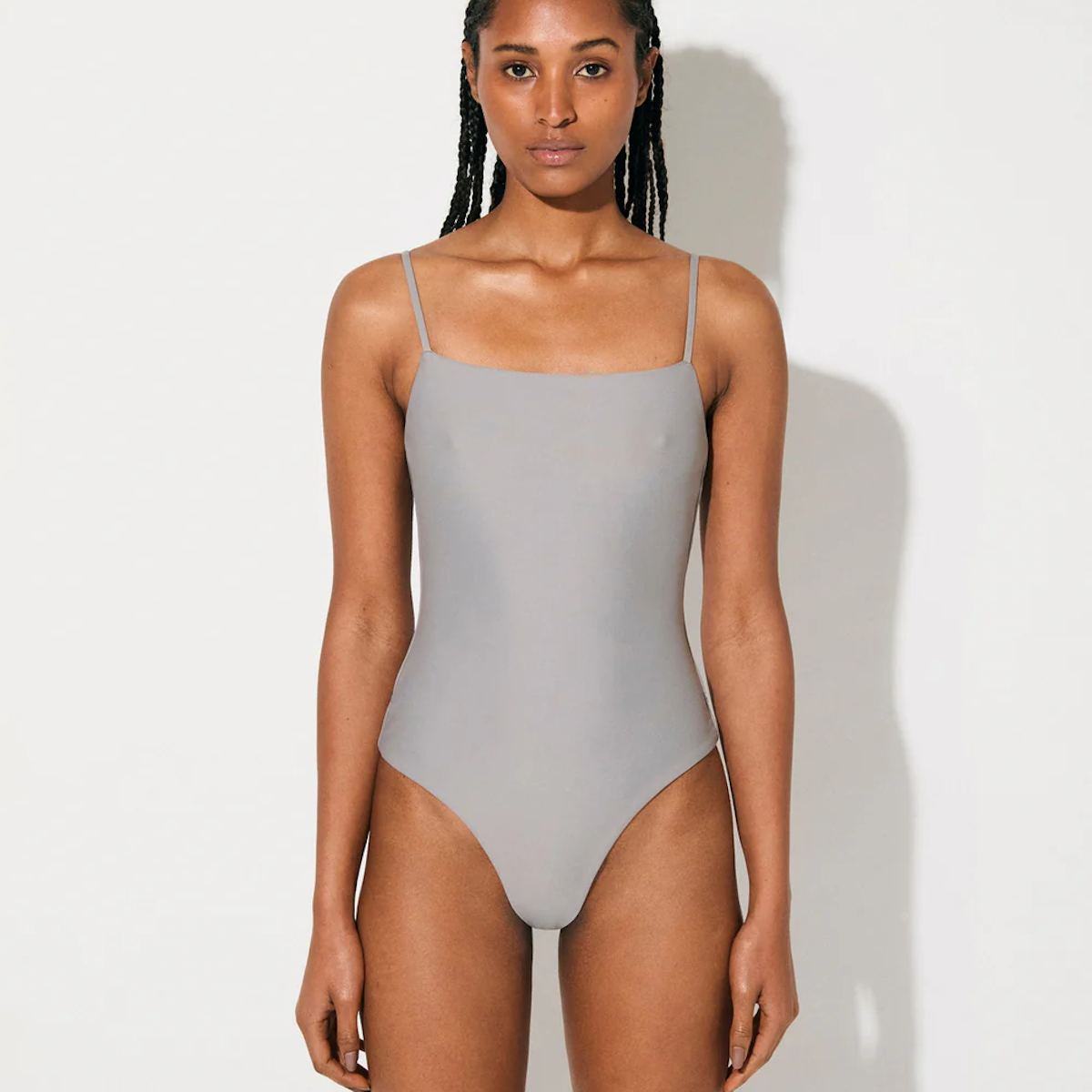 Maillots de bain string à col carré W - Ardoise
