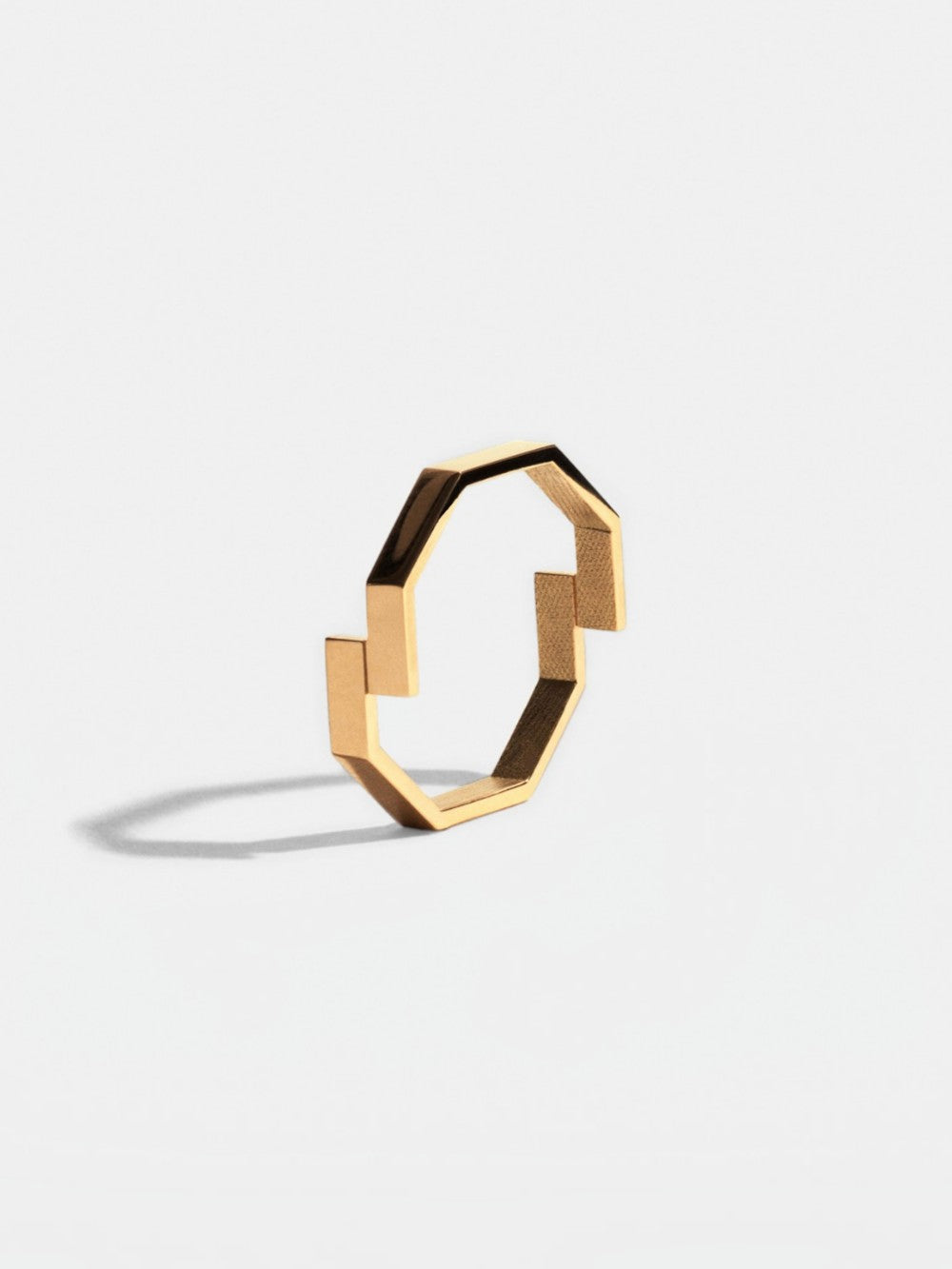 OCTAGONE DOUBLE RING_18K-YELLOW