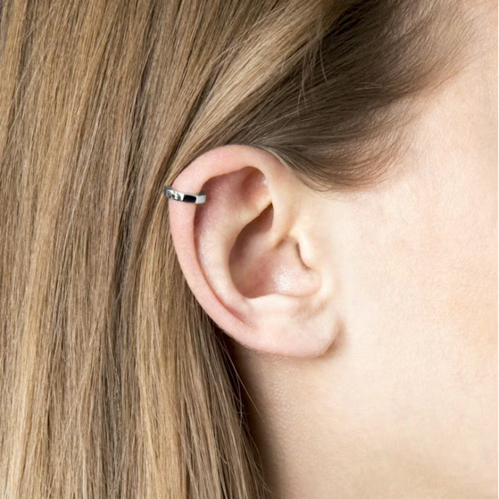 OCTAGONE EARRINGS 10_18K-WHITE - PAIR